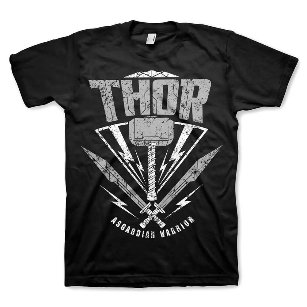 

Official Licensed Men's Thor Ragnarok Asgardian Warrior Black T-Shirt New Mens Spring Summer Dress Short Sleeve Casual
