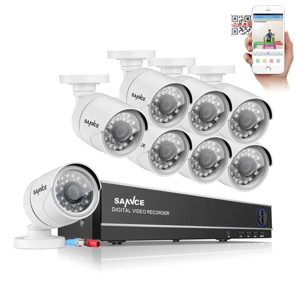 SANNCE HD 1080P HDMI 8ch CCTV System 720P Video Recorder DVR KIT 8pcs 1500TVL CCTV home Surveillance Security Cameras