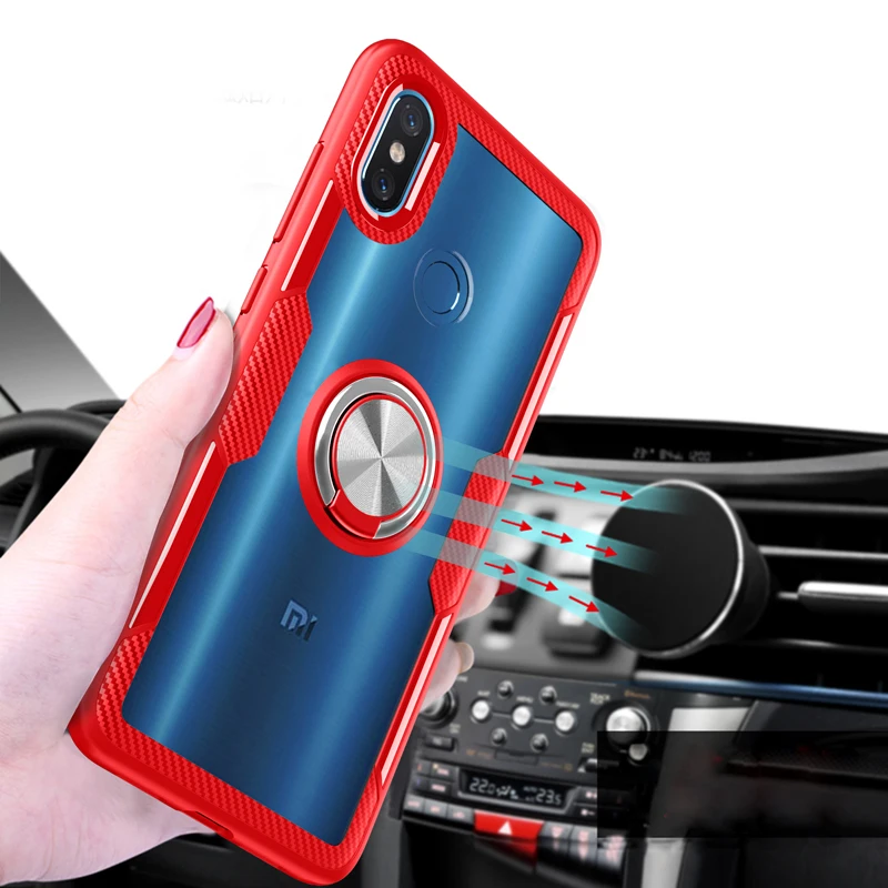 For Xiaomi MI 8 MI8 SE Mi8 Lite Transparent TPU Ring Holder Case For Xiaomi Mi 9 Mi9 SE Magnet Car Holder Cover Cases