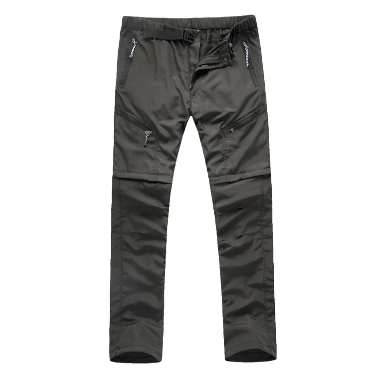Хит, мужские/женские летние быстросохнущие штаны для походов, кемпинга, съемные штаны, дышащие брюки для альпинизма, туризма, S-XXXL, 4 цвета - Цвет: Black