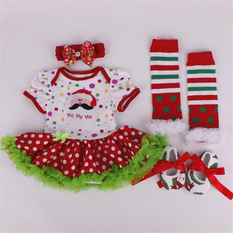 Детские обувь для девочек рождественские костюмы Комбинезоны малышек платье младеншт. ческой 3 шт. или 4 хлопчатобумажный детский спортивный костюм носки рождественской вечерние ин - Цвет: Style 5