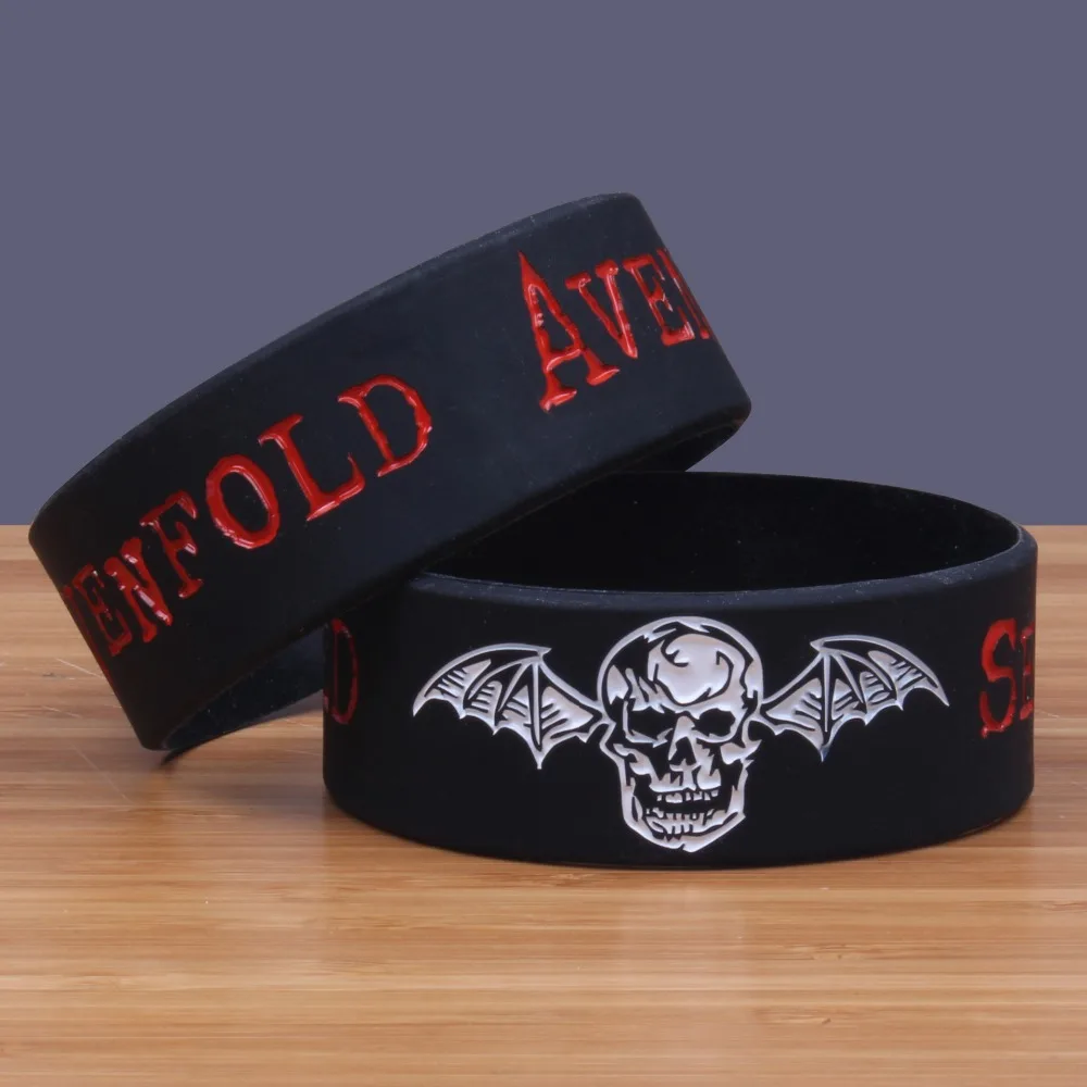 Avenged Sevenfold Gold Bat Black Silicone Band Wristband New 