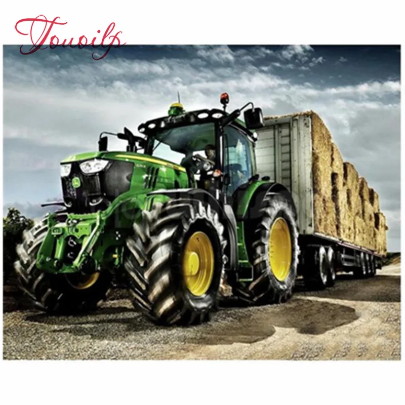 

Diamond Painting Full Square/Round Drill Green Tractor Truck 5D Daimond Painting Embroidery Picture Cross Stitch Kit Mosaic