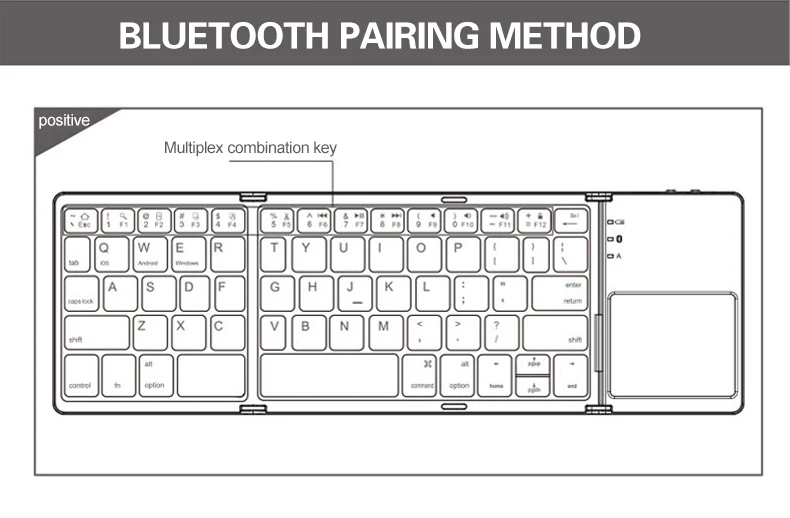 Складная Беспроводная клавиатура Мини Bluetooth складная клавиатура с тачпадом для Ipad телефона IOS Android Windows ПК планшет BT клавиатура