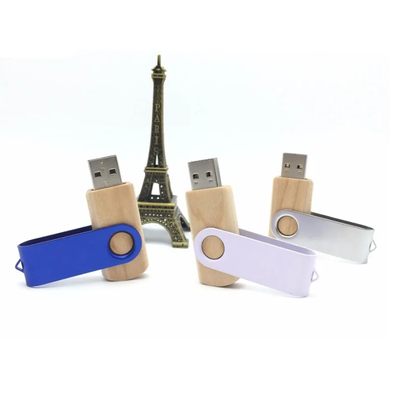 USB 2 0 металлическая вращающаяся флеш память 4 ГБ 8 16 32 64 креативная Деревянная
