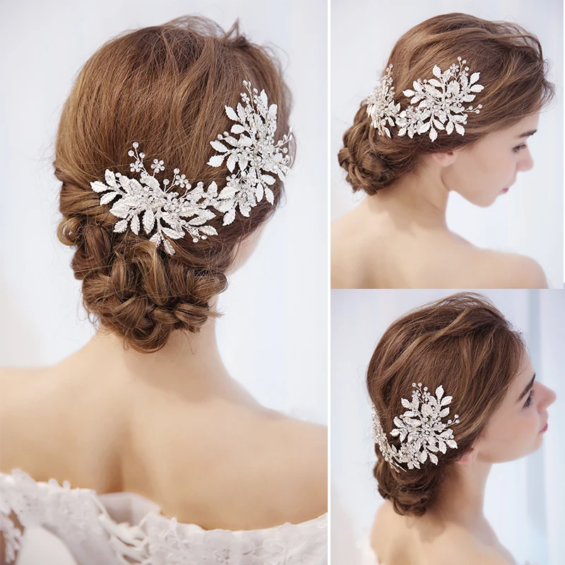 Bridal Hair Pins Wedding Hair Accessories Floral Headpiece Wedding Hair