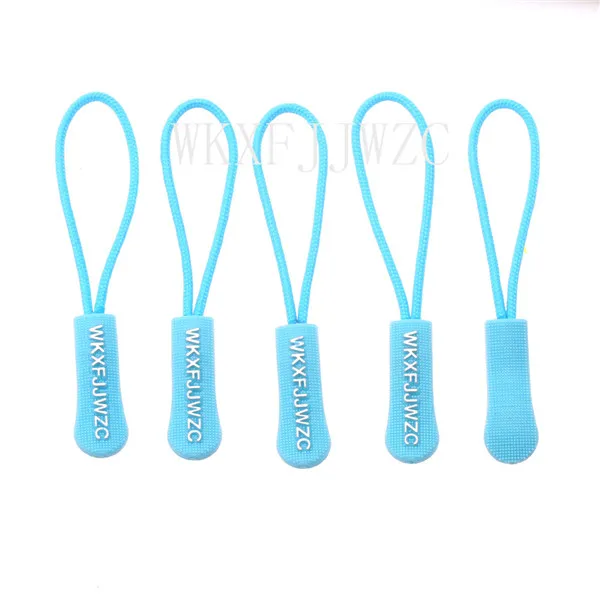 20pcs Sky Blue Zipper Pulls Strong Nylon Cord Non slip with Rubber
