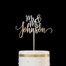 Custom cake topper rustic names cake topper Wedding Cake Decoration Personalized Anniversary gold silver wood cake