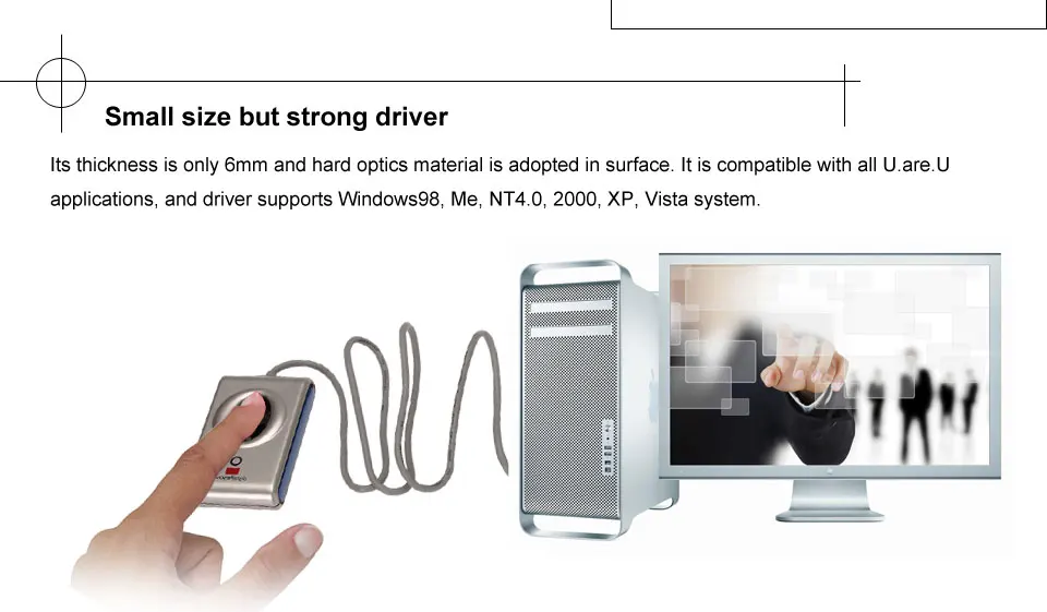 Цифровой персональный считыватель отпечатков пальцев USB биометрический сканер отпечатков пальцев URU4000B программное обеспечение SDK