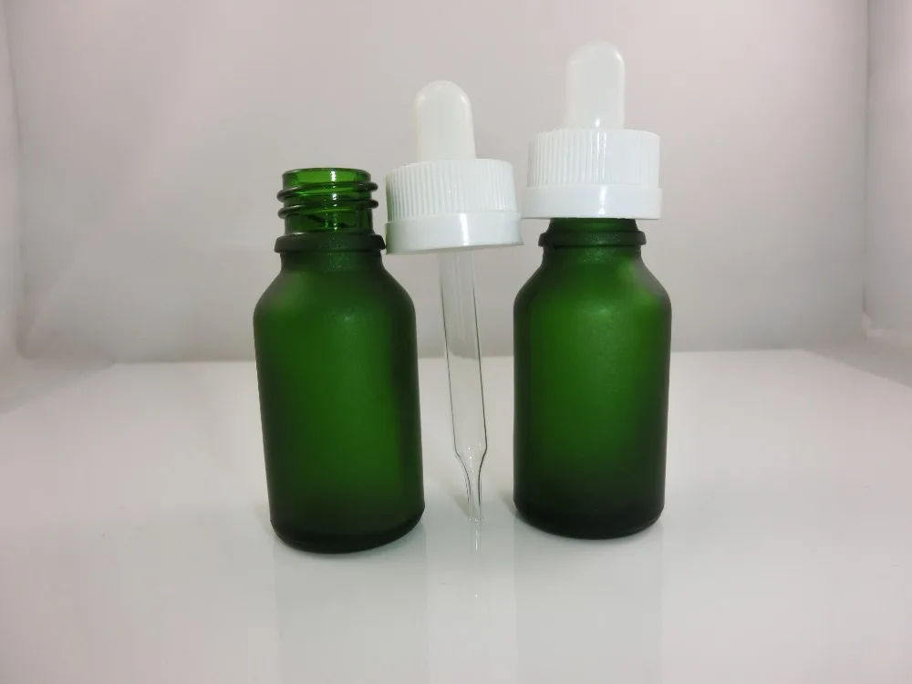 Download Wholesale 100pcs 15ml 0.5 Oz Green Frosted glass bottles ...