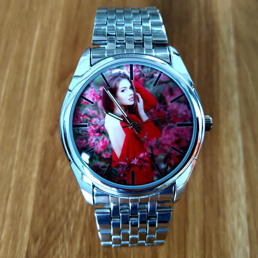 

A3305w Personalized Wristwatch women clock photo print watch silver Stainless Steel Case Luxury Customized Watches logo design