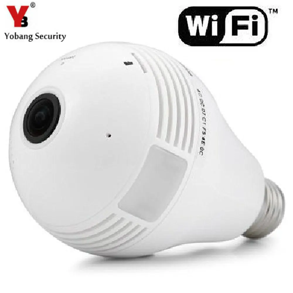 

Yobang Security WiFi 960P Bulb Light Camera 360 Degree Panoramic Wireless CCTV IP Camera Support 64GB SD Card APP Remote Control