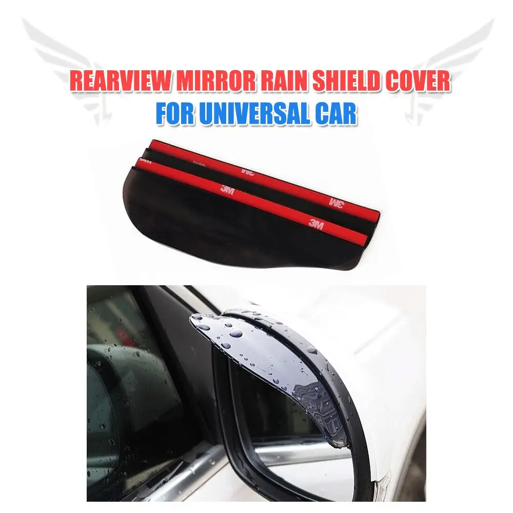 

2Pcs Universal Car Rearview View Mirror Sticker Rain Eyebrow Weatherstrip for All Cars