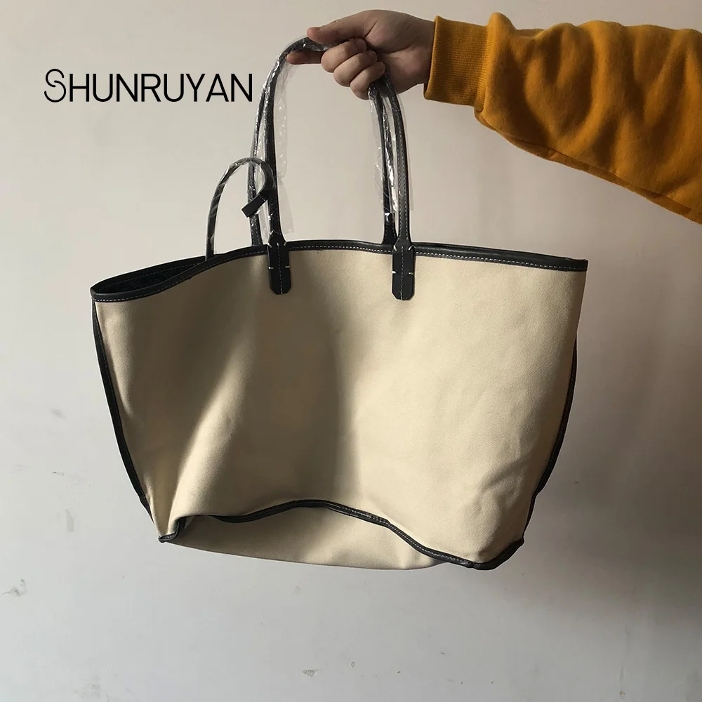 SHUNRUYAN New big Handbags Genuine Leather handle Bags Women Bag Shoulder Bag Female Casual Tote Women Messenger Bag Set