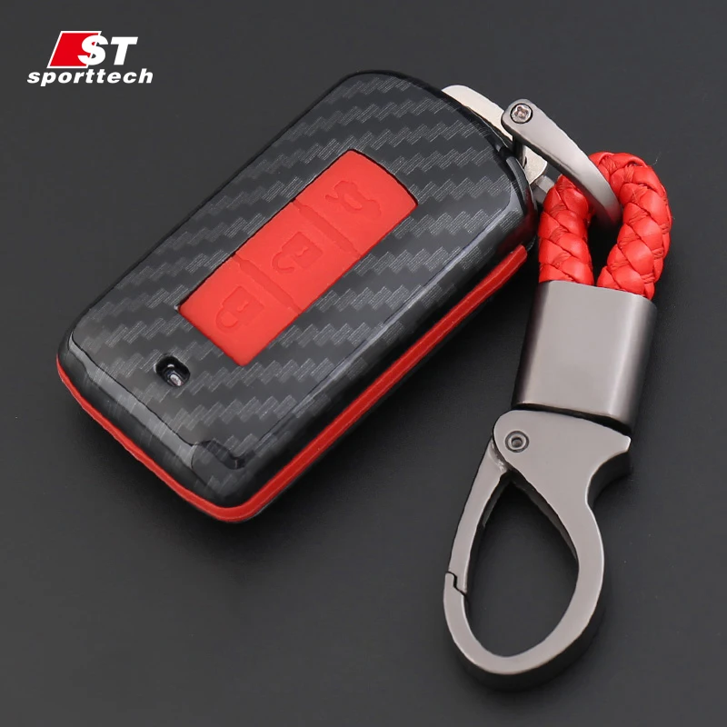 

Car Key Chain 3 Button For Mitsubishi Lancer EVO/ASX/Pajero/Eclipse/Zinger/Montero sport Key Ring Case Cover Holder Car Styling