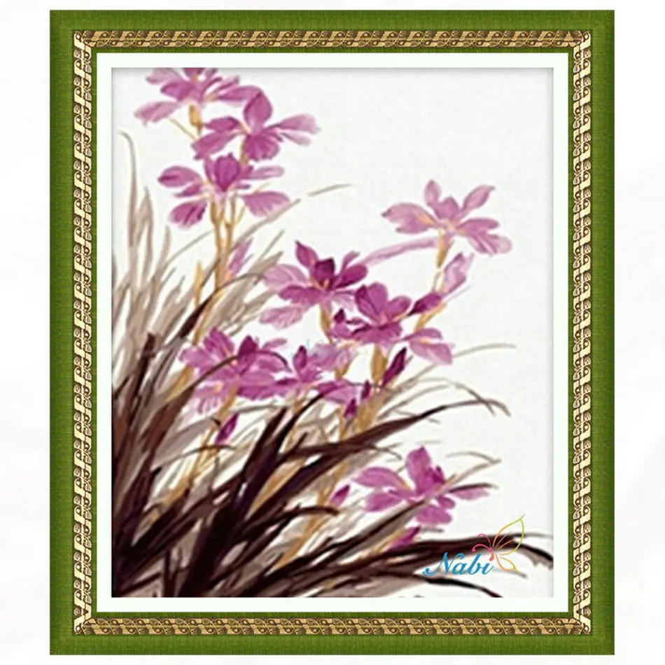 

Square diamond mosaic painting diamond embroidery cross stitch Flower orchid - 3d diy full crystals beadwork kits 2607R
