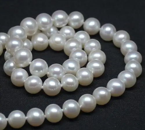 

FREE SHIPPING HOT sell new Style >>>>18"10-11mm natural south sea genuine white perfect round pearl necklace AAA