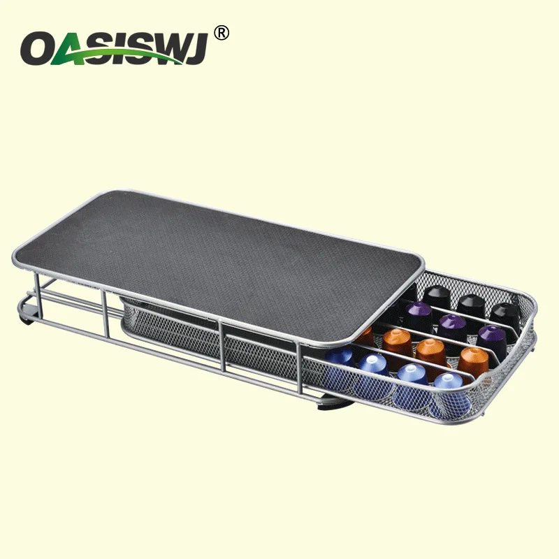 

Storage Holder Nespresso 40 Capsule Coffee Pod Rack Capsule Tool Metal Drawer Storage Drawer design coffeeware set holder
