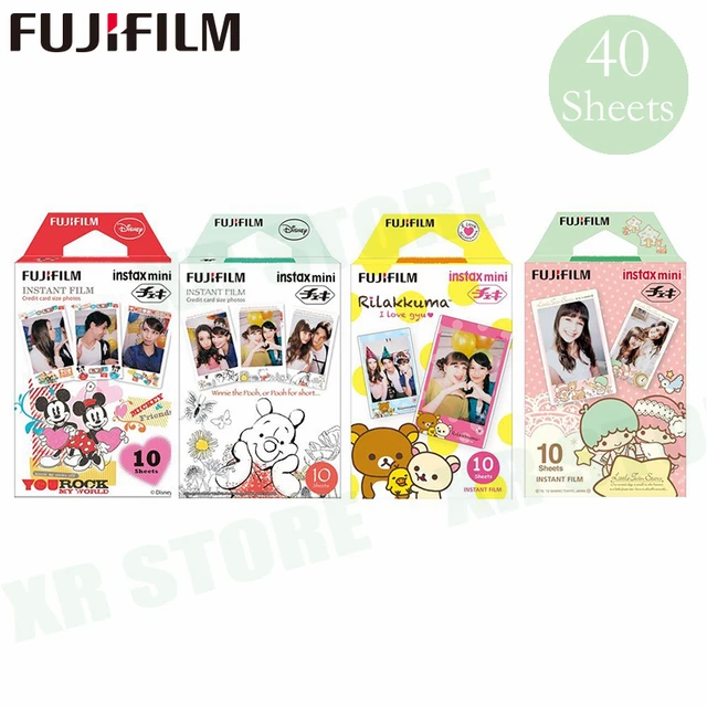 Cheap 40 Fujifilm Mickey+winnie+Rilakkuma+twin star Fuji Instant Photo Paper For Instax Mini 8 9 Film 70 7s 50s 50i 90 25 Share SP-1