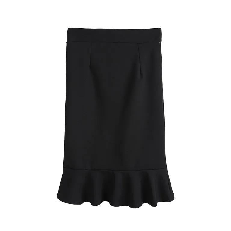 Monbeeph плиссированная юбка-карандаш до середины голени с неровной высокой талией женские юбки с оборками тонкие облегающие вечерние Jupe красные черные S-5XL