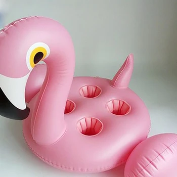 

Sunmmer Hot 70*60cm Flamingo Drink Holder 4 Cups Inflatable Toys Swimming Pool Floats Beach Party Supplies Decoration Water Toy