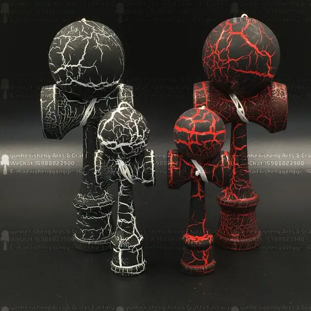 jumbo kendama 25cm full cracked beech wooden professional kendamain