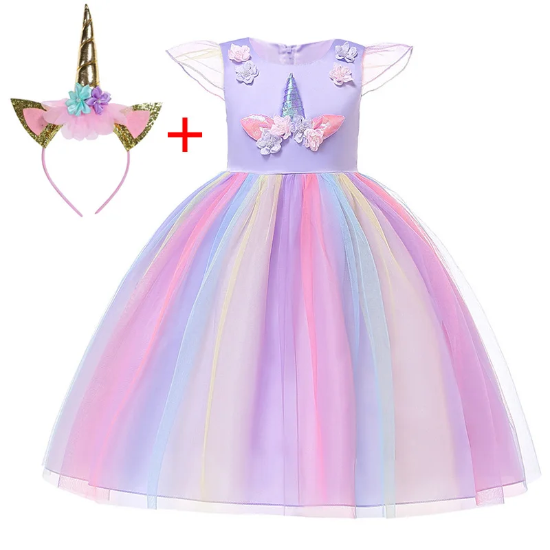 Girls Unicorn Tutu Dress Summer 2019 Rainbow Princess Kids Party Dress Girls Christmas Halloween Pony Cosplay Costume 3-10T Girls Unicorn Tutu Dress Summer 2019 Rainbow Princess Kids Party Dress Girls Christmas Halloween Pony Cosplay Costume 3-10T
