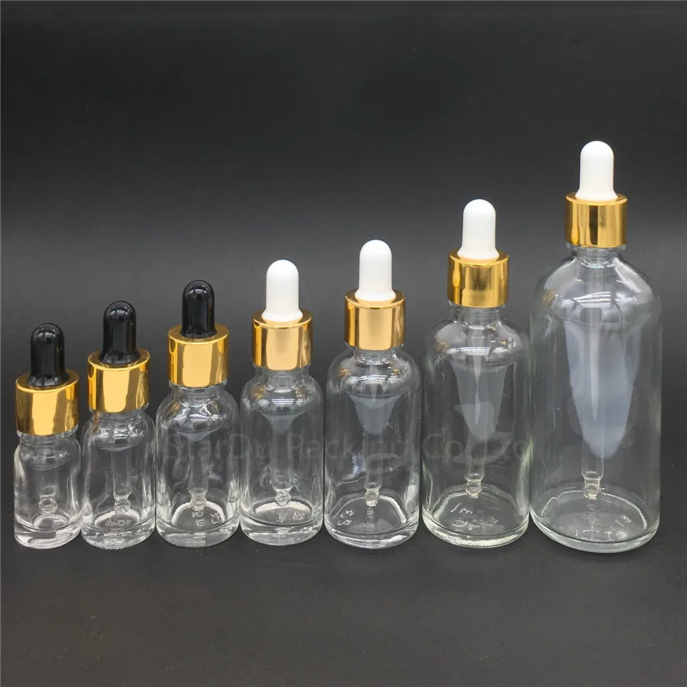 

5ml/10ml/15ml/20ml/30ML/50ml/100ml Reagent Eye Dropper transparent Glass Aromatherapy Liquid Pipette Bottle Refillable