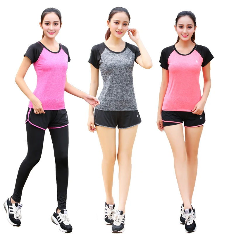 

Yoga Sports 3pcs Suit Female Summer Autumn Gym Running Loose Quick Dry Fitness Running Sets 2pcs Plus Size S To 3xl Sports Sets