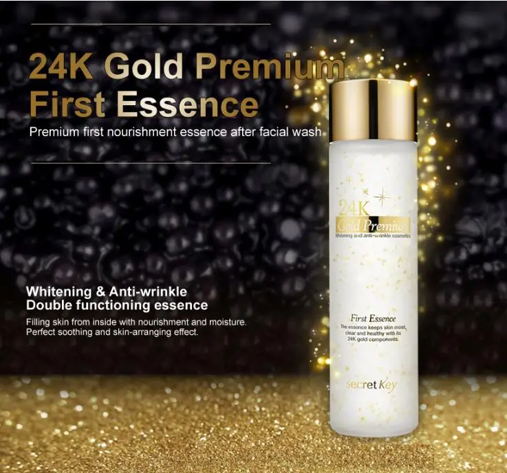 SECRET KEY 24K Gold Premium первая эссенция 150 мл отбеливающая эссенция для лица крем уход за кожей с сывороткой против морщин укрепляющий увлажняющий
