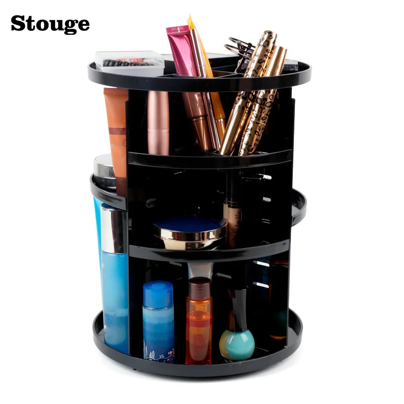 

Stouge 1PC 360 Degree Rotating Multipurpose Makeup Box Large-capacity Layered Plastic Cosmetic Rack Jewelry Lipstick Storage Box
