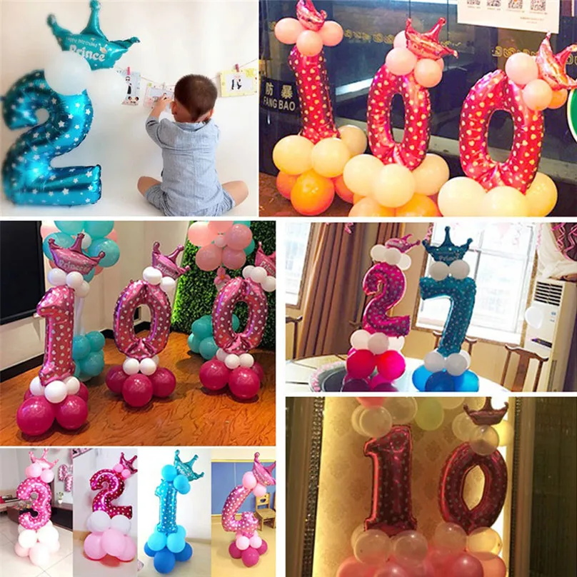 Birthday Balloons Air Helium Number Balloon Figures Happy Birthday Party Decorations Kids Baloons Birthday Balon #3d18 (11)