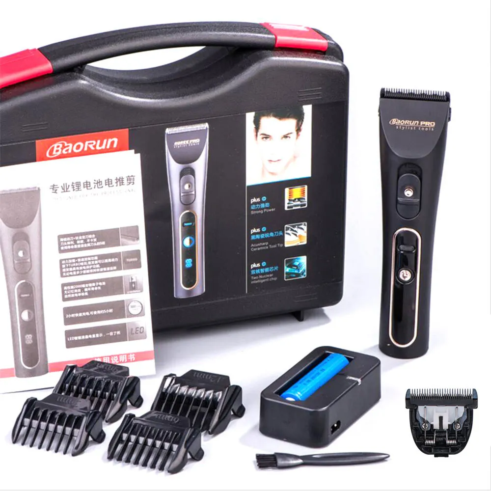 

Professional Rechargeable Hair Trimmer Beard Shaver Lithium Battery 2000mA Electric Hair Clipper for Men Hair Cutting Machine