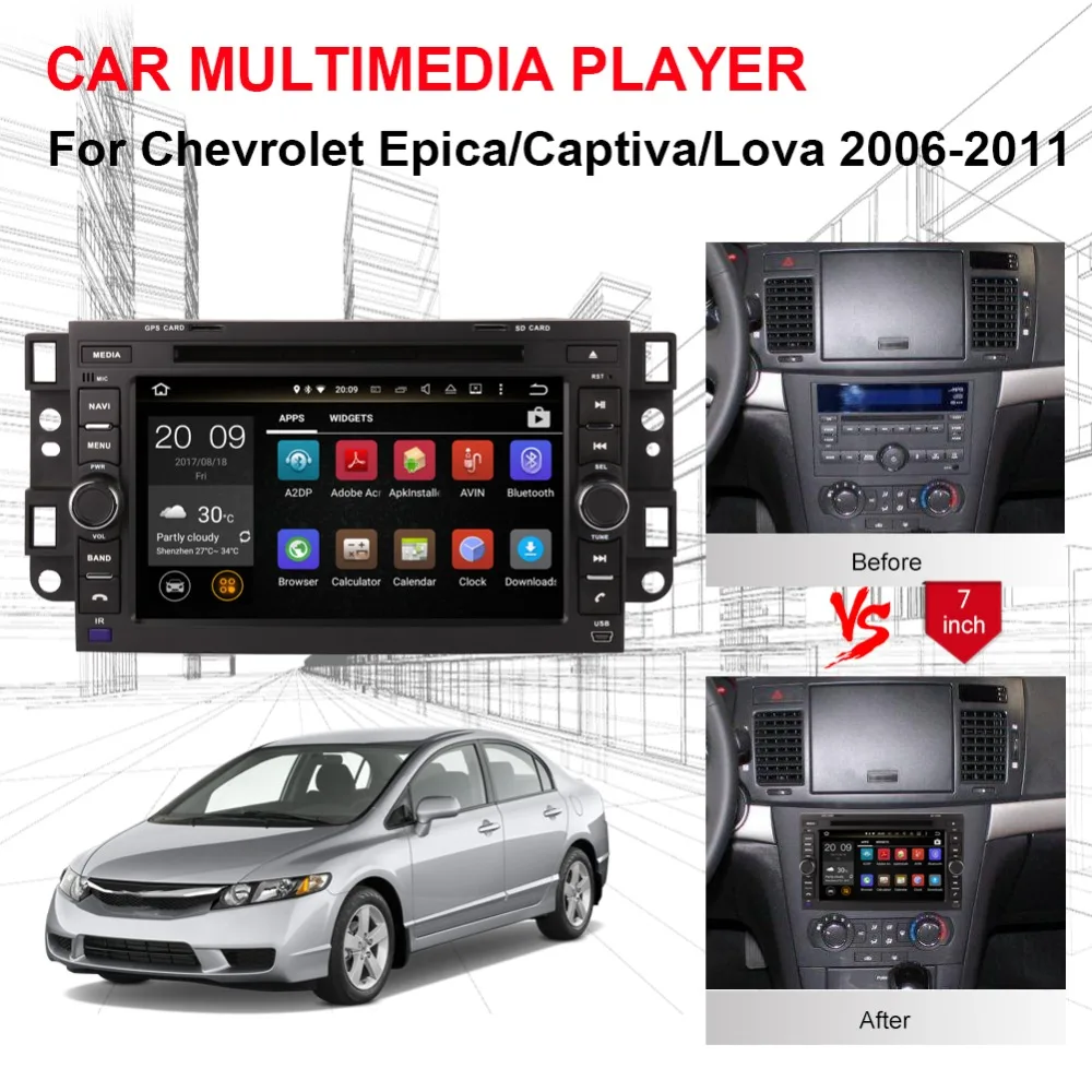 Best 7 Inch Octa Core 4GB RAM Car GPS Navigation For Chevrolet Epica/Captiva/Lova 2006 2007 2008 2009 2010 2011 Radio Stereo Wifi 4