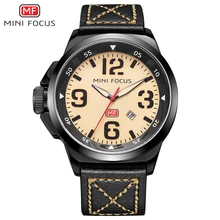 MINI FOCUS Top Brand Luxury Chronograph Men Sports Watches Leather Quartz Watch Men Military Wrist Watch Male Clock Reloj hombre sinobi top brand wrist watch men watch women black or white silicnoe men s watch women s waatches clock reloj hombre reloj mujer
