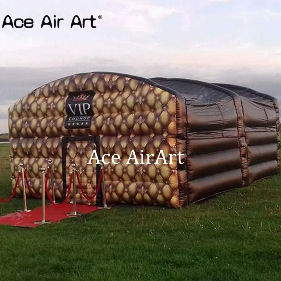 Luxurious outdoor inflatable tunnel tent,coffee colored VIP lounge tent,Marquee lawn tent for Grand banquet