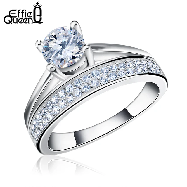 Effie Regina Promozione Nuovo Design Cluster Anello di Modo di Fascino Zircone C Effie Regina Promozione Nuovo Design Cluster Anello di Modo di Fascino Zircone C