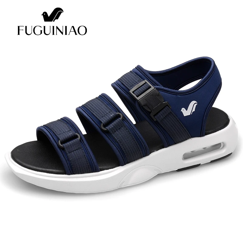 

airbag's cushioning ! Free shipping ! FUGUINIAO brand Summer Men's Leisure sandals / Beach shoes / color black , blue
