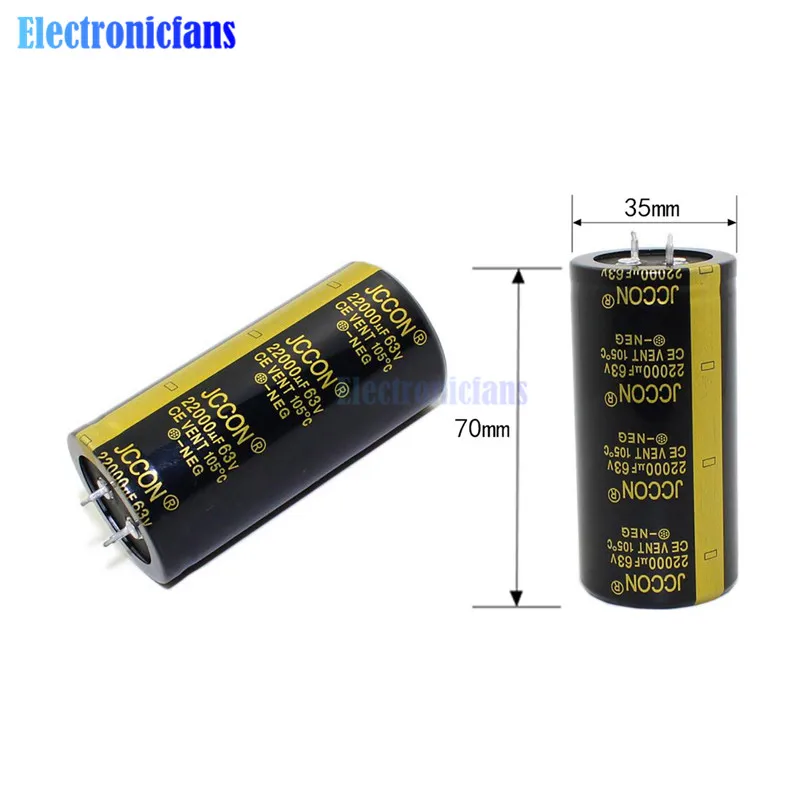 63V 22000 мкФ 35X70 мм алюминиевый электролитический конденсатор 35*70 мм сквозное отверстие электролитический конденсатор высокая частота низкое сопротивление