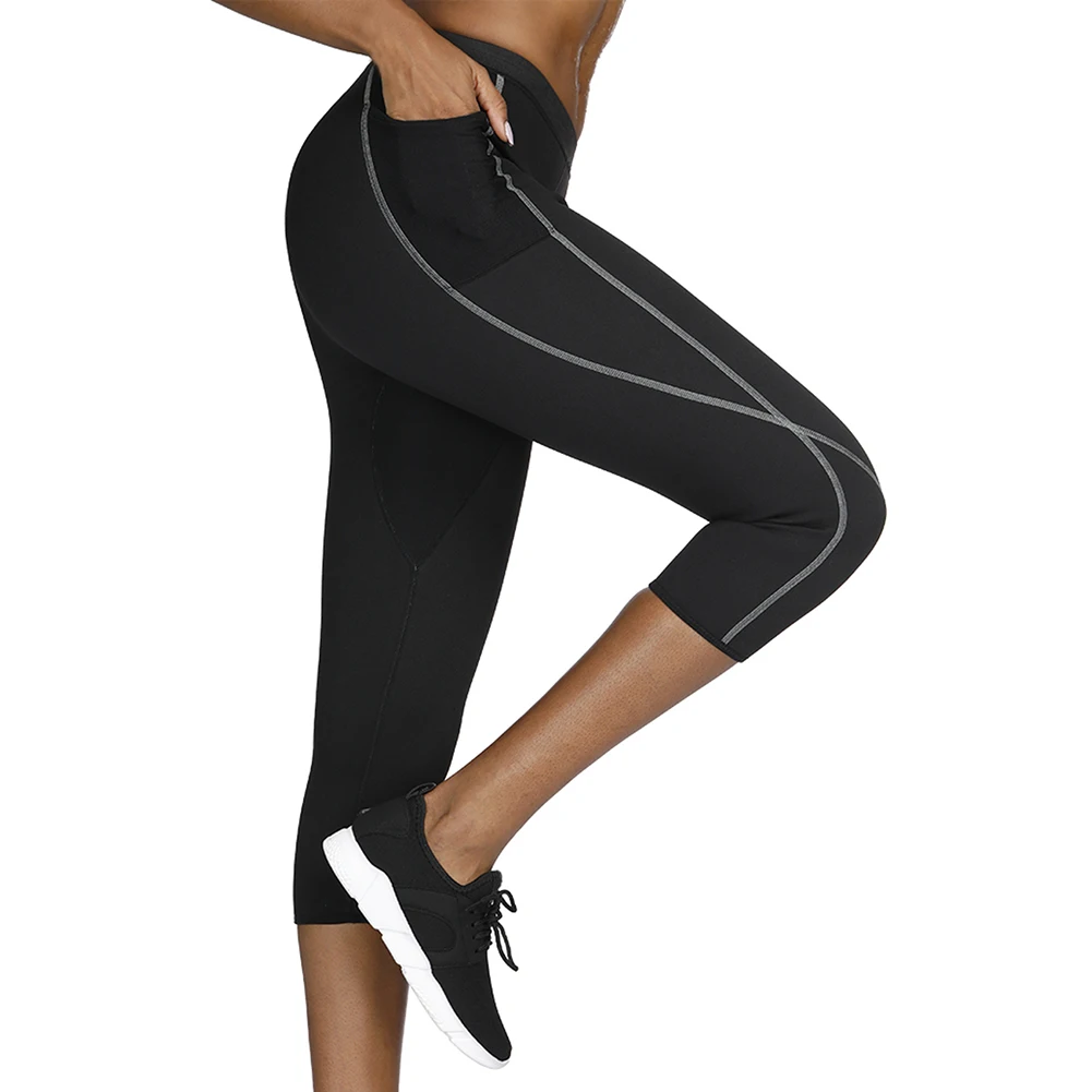 HEXIN, женская футболка для сауны, штаны, 2 шт. в наборе, Корректирующее белье для тела, неопрен, спортивный, сжигание жира, пот, для похудения, тренировки, потливость, тренажер для талии