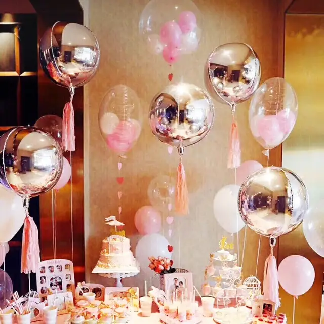 22 Inch Black Rose Gold 4d Cube Balloons Mylar Ballons Marriage