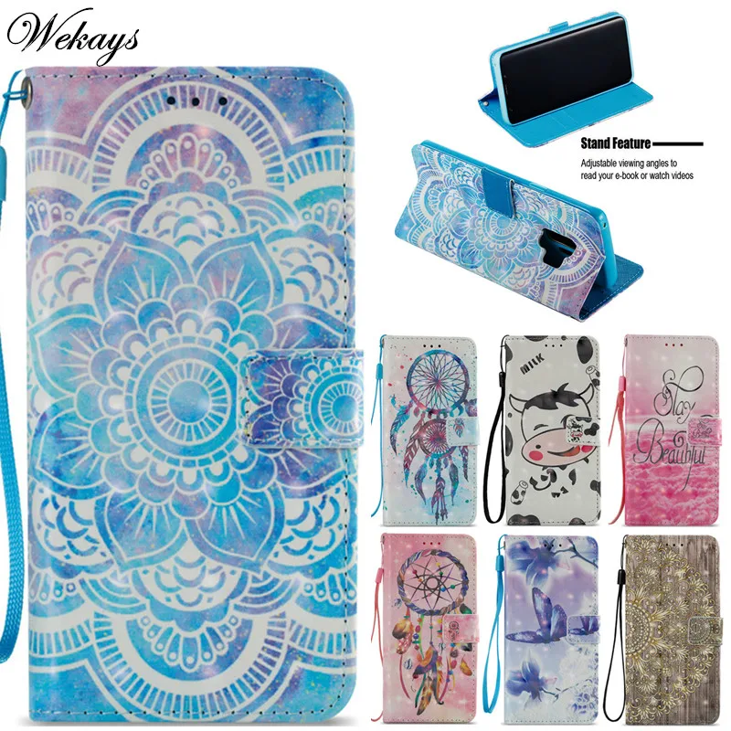 

Wekays Cover For Samsung S9 Plus Cute Cartoon Butterfly Leather Fundas Case For Coque Samsung Galaxy S9 Plus Cover Cases S9 Plus