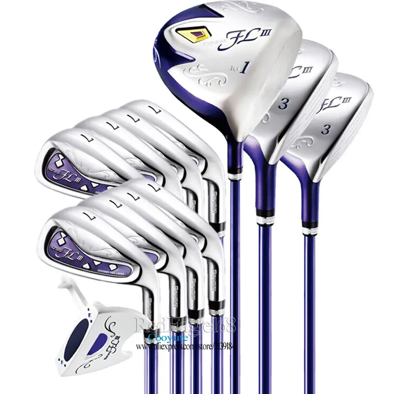 Cooyute جديد النساء نوادي الجولف Maruman FL III كاملة مجموعات أداة لعب الجولف الخشب الحديد مضرب الغولف الجرافيت رمح لا حقيبة شحن مجانا