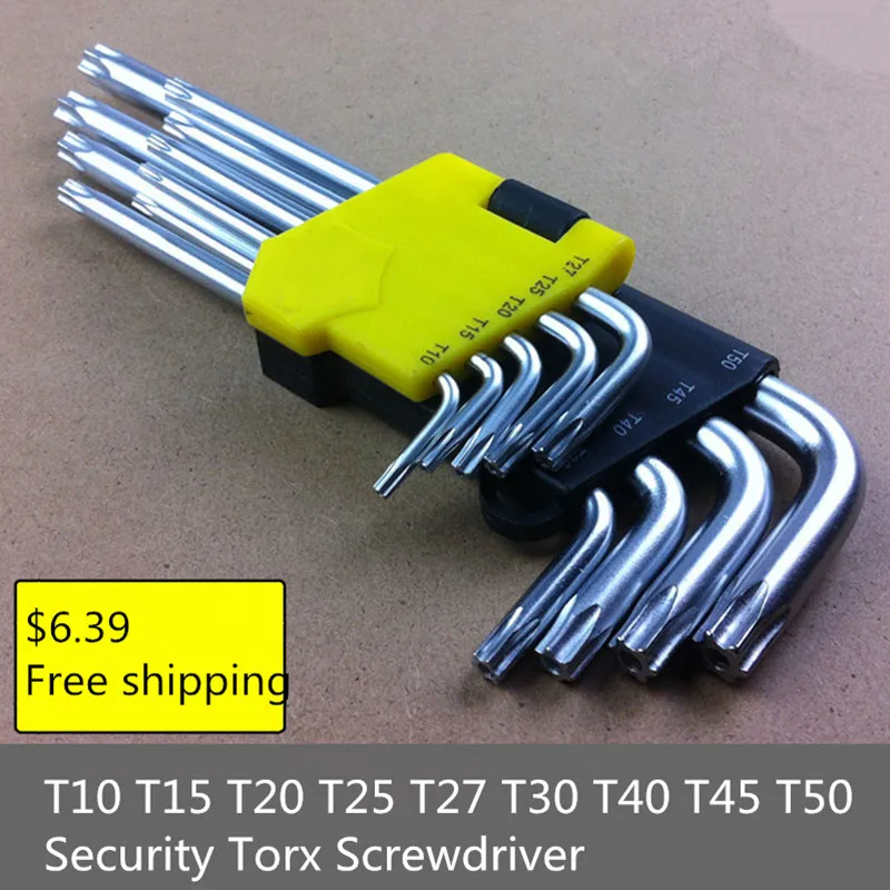 

Use Cars Refrigerator etc 9 Pieces L Shaft T10 T15 T20 T25 T27 T30 T40 T45 T50 Security Torx Screwdriver