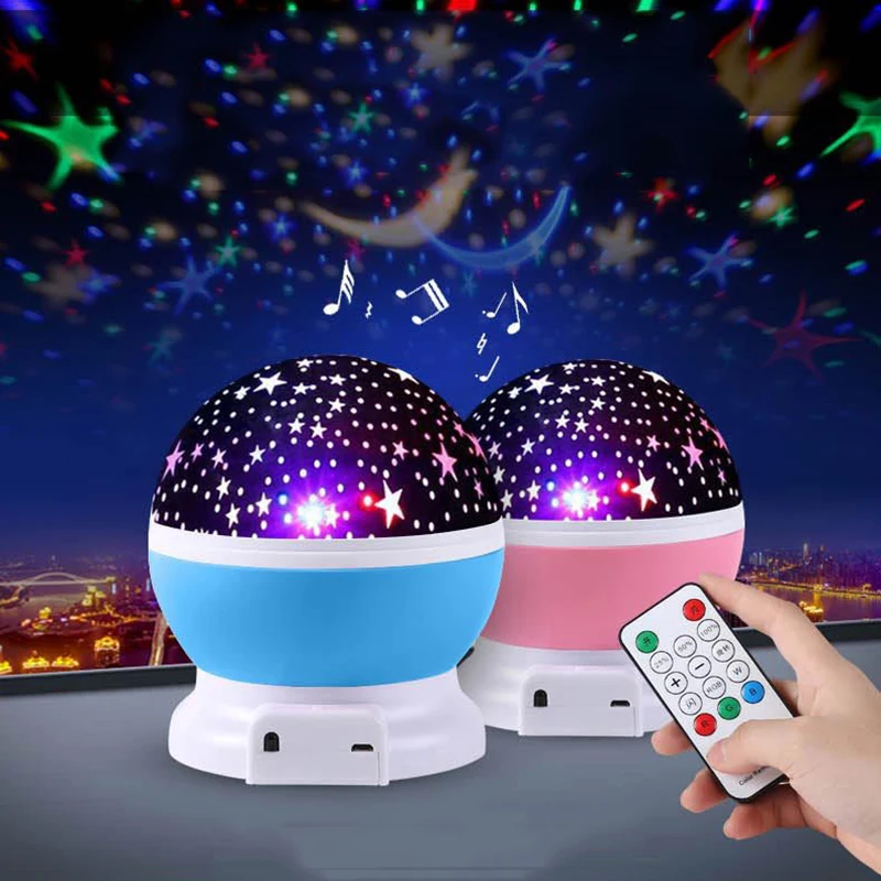

LED Night Light Projection Lamp Novelty Romantic Starry Sky Luminous Toys Battery USB Charging Bluetooth Sound NIght Light Toys