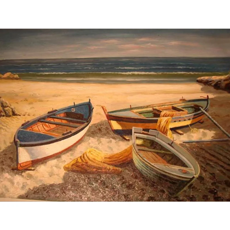 

Diamond Embroidery Canoe Landscape Handmade Diamond Painting Needlework Mosaic Cross Stitch Home Decor