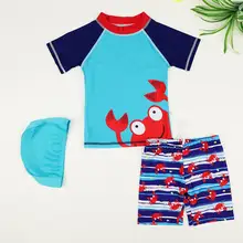 Стрекоза Дети Мальчики Краб шаблон топ шорты шляпа купальник