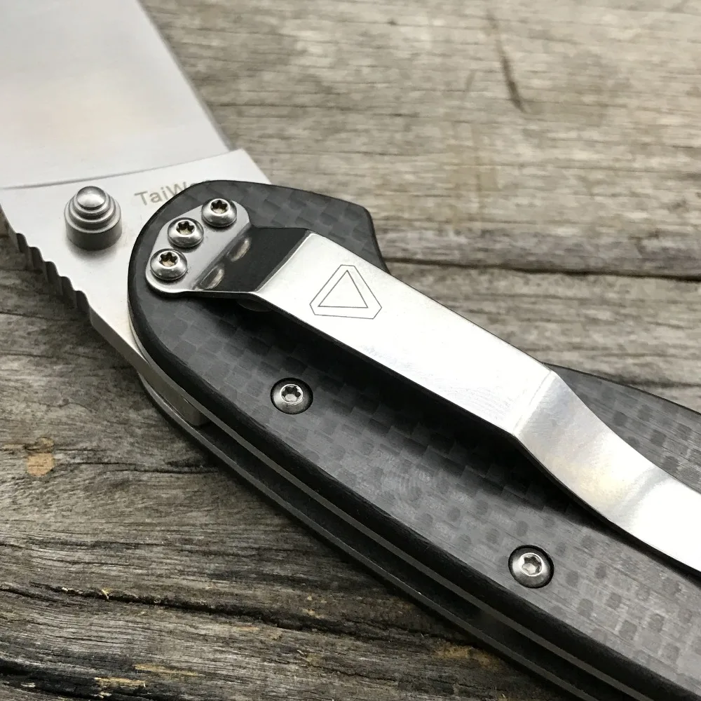 LDT RAT Model 1 Folding Knife 8Cr14Mov Blade Carbon Fiber Handle Hunting Camping Survival Knives Ut