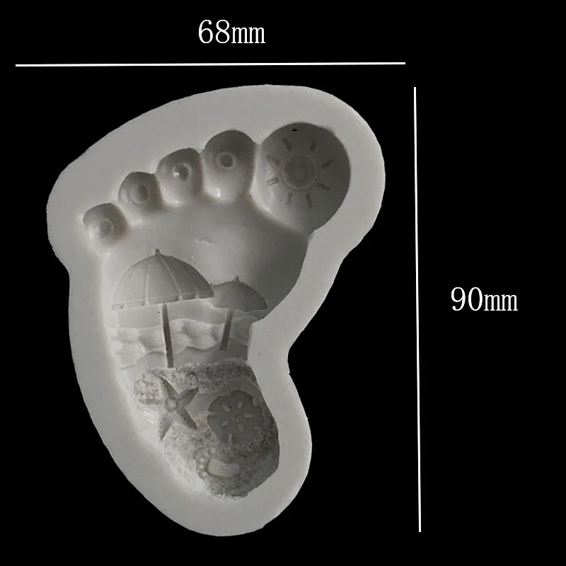 Minsunbak следа силиконовые формы Летний пляж Романтический торт декоративная форма для шоколада помадка Плесень DIY инструмент для выпечки