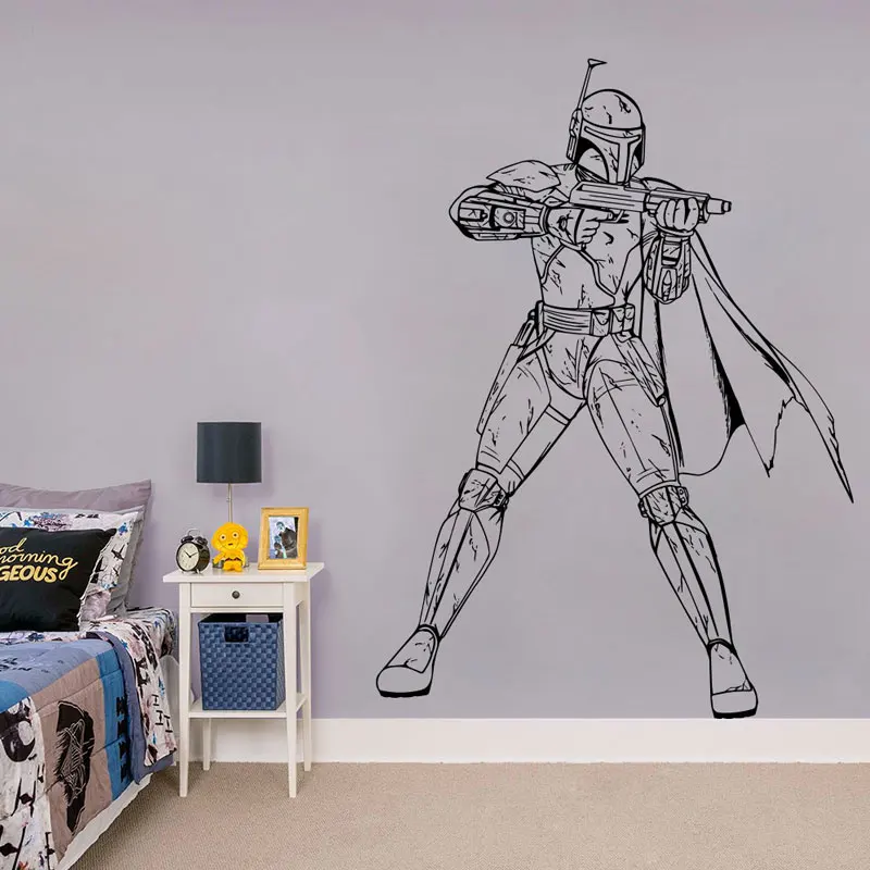

Boba Fett, Wall Decal, Star Wars Vinyl Sticker Large Bedroom Decal For Boy Kids Cool Gift Waterproof Murals C453